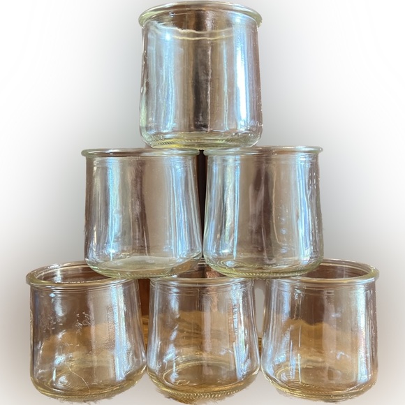 Lot of 6 Yoplait Oui Glass French Yogurt Jar Great for Organization or crafts! - Picture 1 of 6
